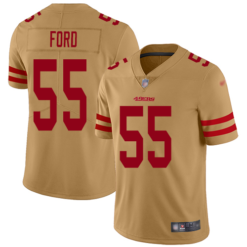 San Francisco 49ers Limited Gold Men Dee Ford NFL Jersey 55 Inverted Legend